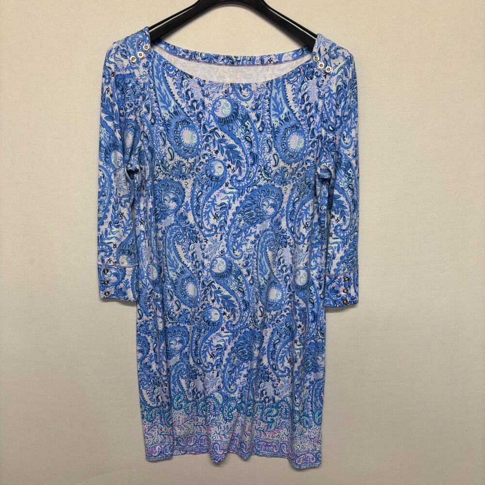 Lilly Pulitzer Women 3/4 Sleeve Sophie Dress XL X-Large Floral Paisley C137 -16
